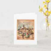 Carte Vintage Christmas Village (Fleur jaune)