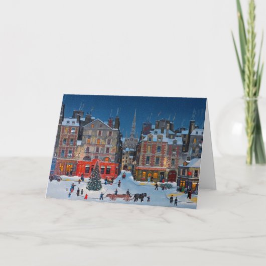 Carte Vintage Christmas Village Shights (Devant)