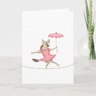 Carte Vintage circus hyena tightrope ballerina