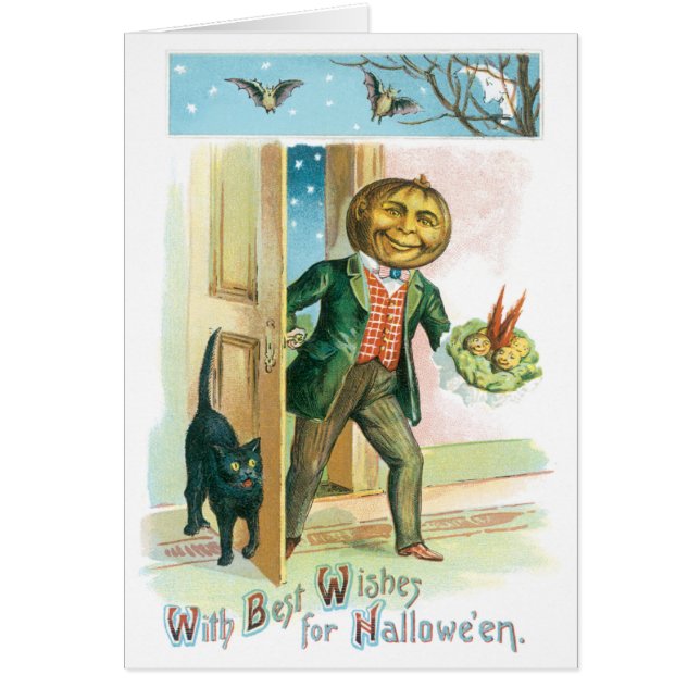 Carte Vintage Citrouille romantique (Devant)