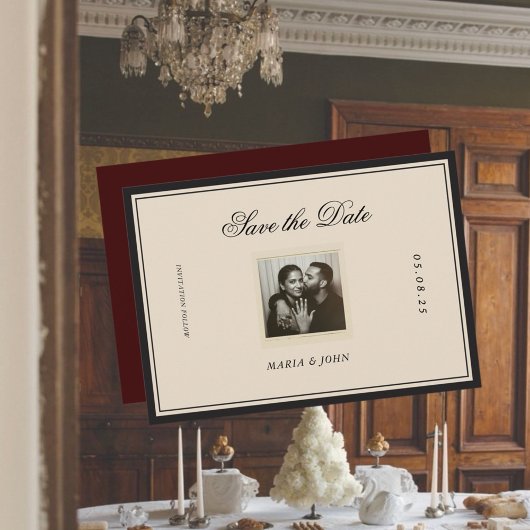 Carte Vintage Classic Aesthetic Save the Date