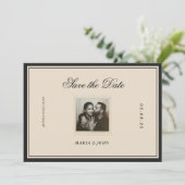 Carte Vintage Classic Aesthetic Save the Date (Debout devant)
