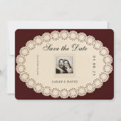 Carte Vintage Classic Paper Lace Save the Date (Devant)