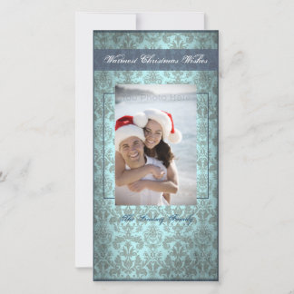 Carte vintage classique de noël bleu