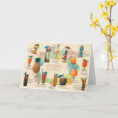 Carte Vintage - Cocktails hawaïens, (Fleur jaune)