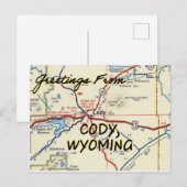 Carte Vintage Cody Wyoming (Devant / Derrière)