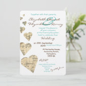 Carte vintage Coeurs Soirée Invitation (Debout devant)