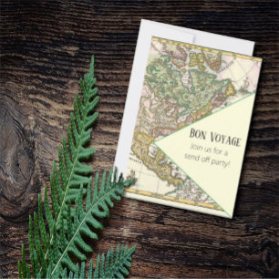 Carte Vintage colorée Bon Voyage Envoyer la fête