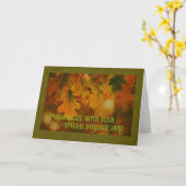Carte Vintage congé d'automne Thanksgiving personnalisé (Fleur jaune)