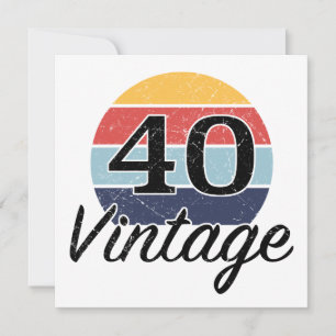 Carte Vintage coucher du soleil du 40e anniversaire
