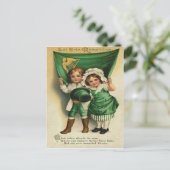 Carte vintage Couple Irlandais St Patrick's Day Ca (Debout devant)