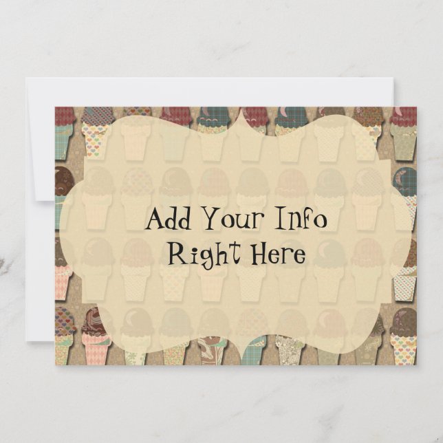 Carte Vintage Crème glacée sociale (Devant)