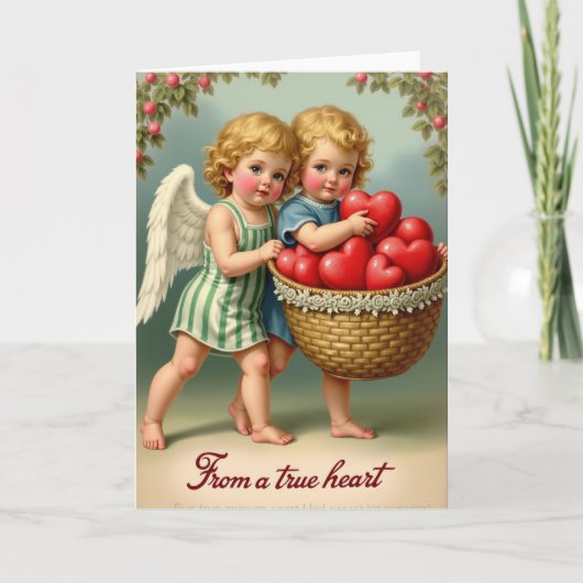 Carte vintage Cupid Hearts (Devant)