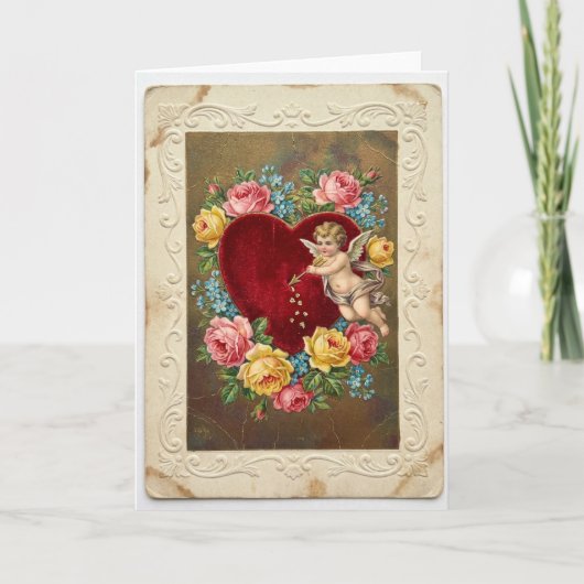 Carte Vintage Cupid Love Valentine Card (Devant)