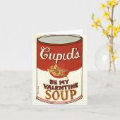 Carte Vintage Cupid Soup Valentine (Fleur jaune)