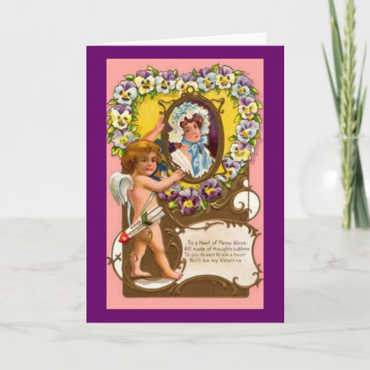 Carte Vintage Cupid Valentine (Devant)