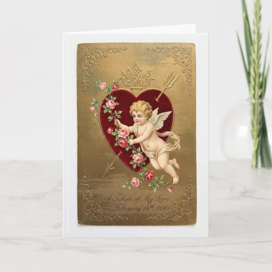 Carte Vintage Cupid Valentine Card (Devant)