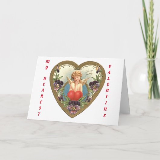 Carte Vintage Cupidé Dans Le Coeur (Devant)
