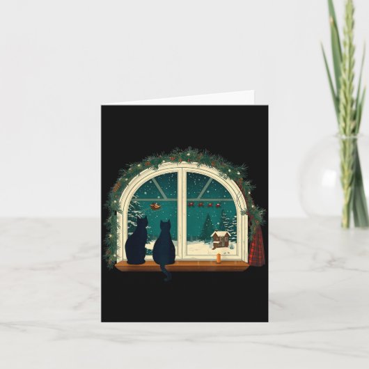 Carte Vintage Cute Cat Christmas Costume Retro Cat  (Devant)