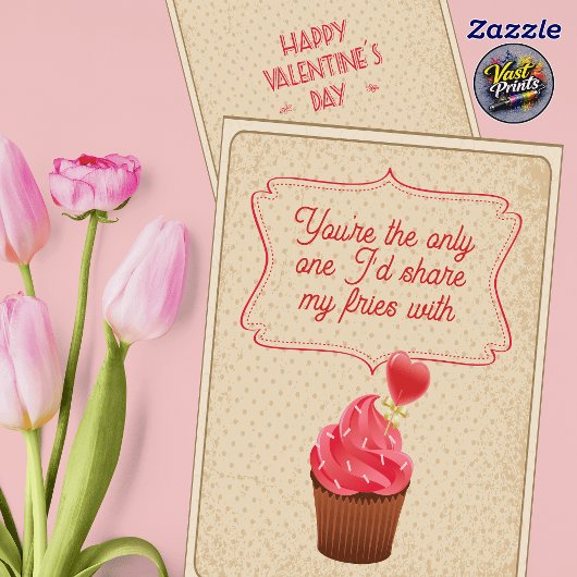Carte Vintage Cute Cupcake Funny Husband Valentine's Day
