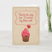 Carte Vintage Cute Cupcake Funny Husband Valentine's Day (Devant)