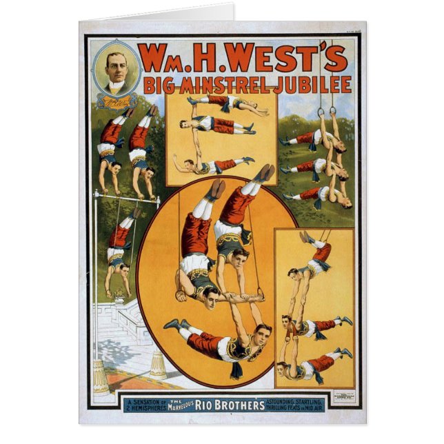 Carte vintage d'affiche de cirque de KRW (Devant)