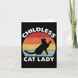Carte Vintage dame de chat sans enfant