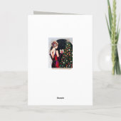 carte vintage dame de Noël art déco (Dos)