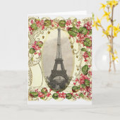 Carte vintage d'amour de Paris (Fleur jaune)