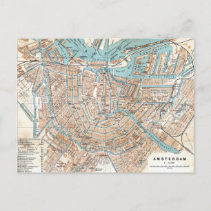 Carte vintage d'Amsterdam (1905)
