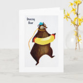 Carte vintage - Dancing Bear (Fleur jaune)