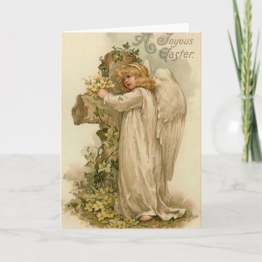 Carte vintage d'ange de Pâques (Devant)