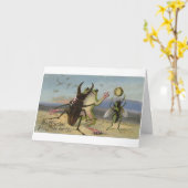 Carte Vintage - Danse de joie de Noël, (Fleur jaune)