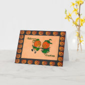 Carte Vintage danse Jack o' Lanterns (Fleur jaune)