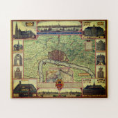 Carte vintage d'Anvers, Belgique Jigsaw Puzzle (Horizontal)