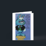 Carte Vintage Dapper Rabbit Birthday For Son<br><div class="desc">Vintage Son birthday card.</div>