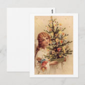 Carte vintage d'arbre portant un enfant (Devant / Derrière)