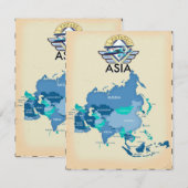 Carte Vintage d'Asie (Devant / Derrière)