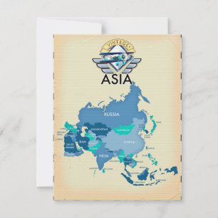 Carte Vintage d'Asie