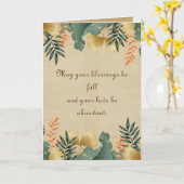 Carte Vintage d'automne de Thanksgiving (Fleur jaune)