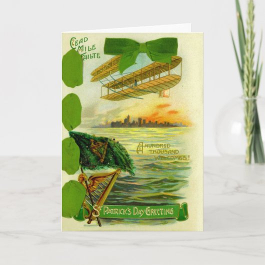 Carte vintage d'avion de la Saint-Patrick (Devant)