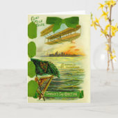 Carte vintage d'avion de la Saint-Patrick (Fleur jaune)