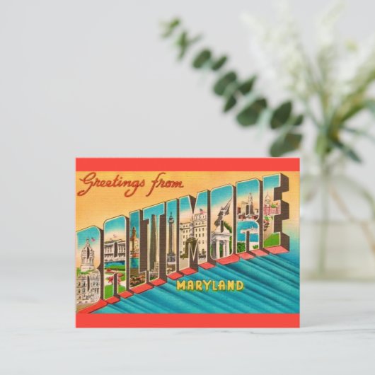 Carte vintage de Baltimore MD (Debout devant)