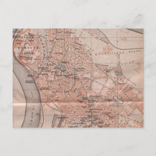 Carte vintage de Belgrade Serbie (1905)