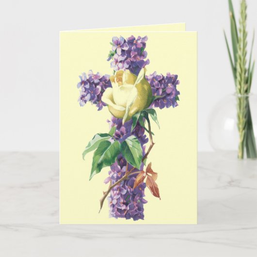 Carte vintage de bénédictions de Pâques - (Devant)