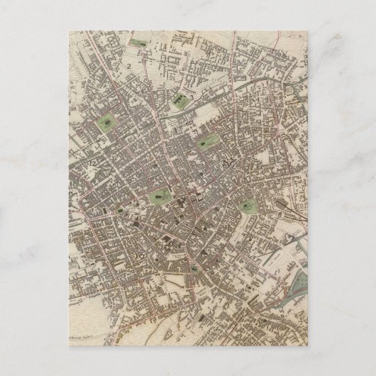 Carte vintage de Birmingham Angleterre (1839) (Devant)