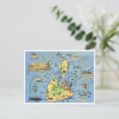 Carte vintage de Block Island, Rhode Island (Debout devant)