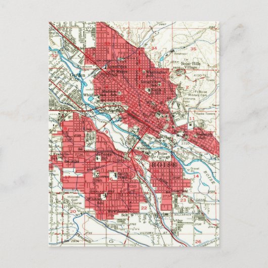 Carte vintage de Boise Idaho (1954) (Devant)