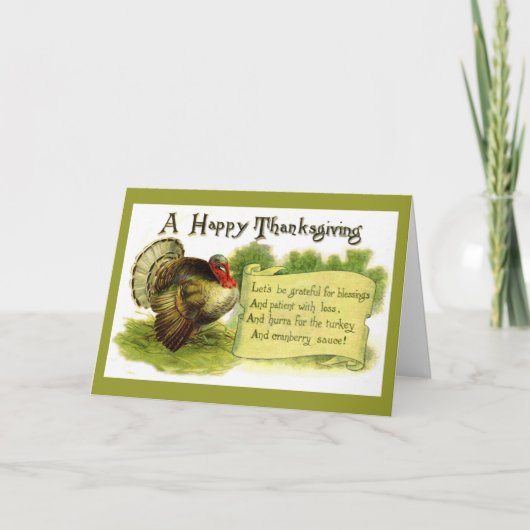 Carte vintage de bon thanksgiving (Devant)