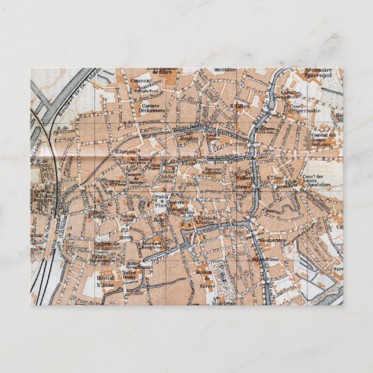 Carte vintage de Bruges (1905) (Devant)